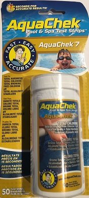 Aquachek 7, pool & spa test strips.